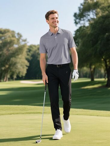 Men's Golf Polo Shirts UPF 50+ Short Sleeve Dri Fit Polos Stretch Performance Collared Golf Casual Work Business Wear in Kuwait