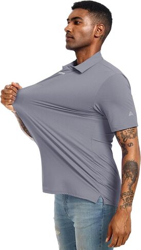 Men's Golf Polo Shirts UPF 50+ Short Sleeve Dri Fit Polos Stretch Performance Collared Golf Casual Work Business Wear in Kuwait