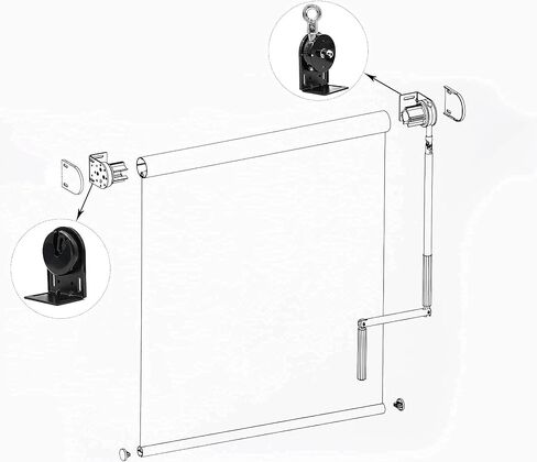 Roller Blind Installation Bracket, Replacement Parts for Sunshade, Cordless Crank kit, for Coolaroo External Sunshade, Outdoor Sunshade in Saudi Arabia