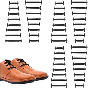 48Pcs No Tie Shoelaces for Adults Kids, Stretch Silicone Elastic No Tie Shoe Laces Rubber Flat Lazy Shoelaces One Size(Black) in Saudi Arabia