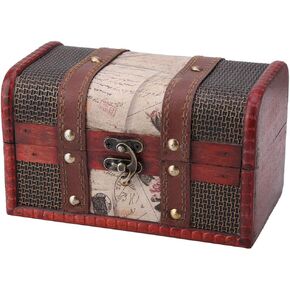 Wood Treasure Chest Stest European Store Wood Box Jewelry Case for Jewelry Case to Well Ring (طوابع البوق) in Saudi Arabia