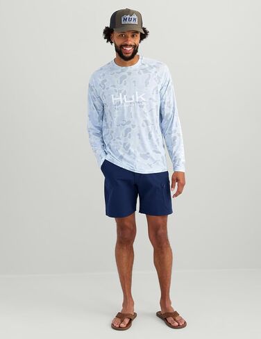 Huk Men's Pursuit Lite Crew ، قميص طويل الأكمام مع حماية من أشعة الشمس UPF in Saudi Arabia