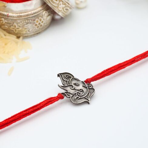 Rakhi Giftbox | Raksha Bandhan Giftbox with A Luxurious Rakhi, Choco, Pooja Thali, Roli Chawal and a Prewritten Greeting Card | Rakhi Gift Set in Kuwait