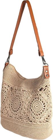 Eiyye Boho Crochet Crossbody Bag Women Handmade Hobo Purse Lace Large Tote Bag for Summer, Beach, Travel and Daily Use in Saudi Arabia