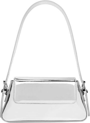 Women Small Shoulder Bag Cute Hobo Tote Handbag Evening Clutch Bag Y2k Sparkly Silver Purse for Party Prom Wedding in Saudi Arabia