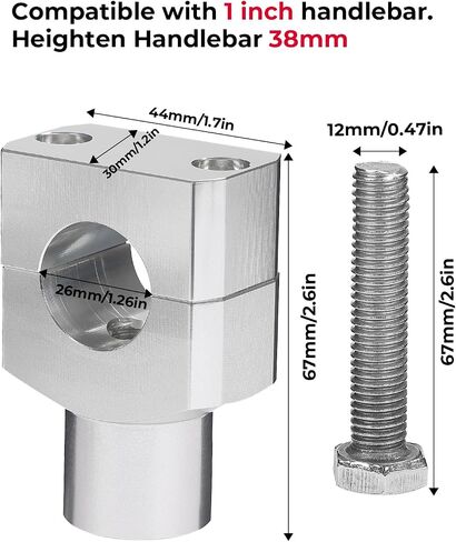 KEMIMOTO 7/8 Inch Motorcycle Handlebar Risers, Aluminum Alloy Motorcycle Risers fit ATV Dirt Bike, Compatible with Kawasaki Suzuki WR250F TW200, Universal Motorcycle Accessories in Saudi Arabia