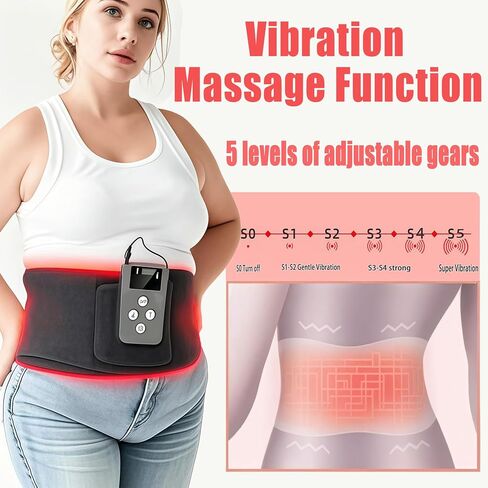 حزام العلاج بالضوء الأحمر ، حزام العلاج بالضوء الأحمر 10000 مللي ثانية مع اهتزاز وجهاز توقيت للظهر والخصر وتخفيف آلام الكتف ، جهاز العلاج بالضوء بالأشعة تحت الحمراء in Saudi Arabia