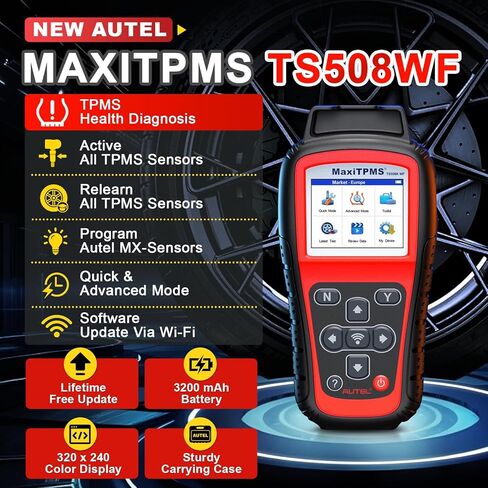 Autel TS508WF TPMS Relearn Tool ، 2025 Wi-Fi Ver. من MaxItpms TS508 TPMS Tool ، برنامج MX-Sensors ، أداة تنشيط مستشعر TPMS العالمية ، ترقية من TS408S TS501 Pro TPMS Diagnostic Tool in Kuwait