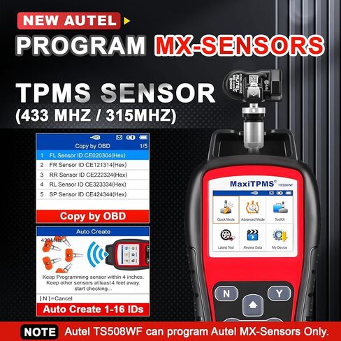 Autel TS508WF TPMS Relearn Tool ، 2025 Wi-Fi Ver. من MaxItpms TS508 TPMS Tool ، برنامج MX-Sensors ، أداة تنشيط مستشعر TPMS العالمية ، ترقية من TS408S TS501 Pro TPMS Diagnostic Tool in Kuwait