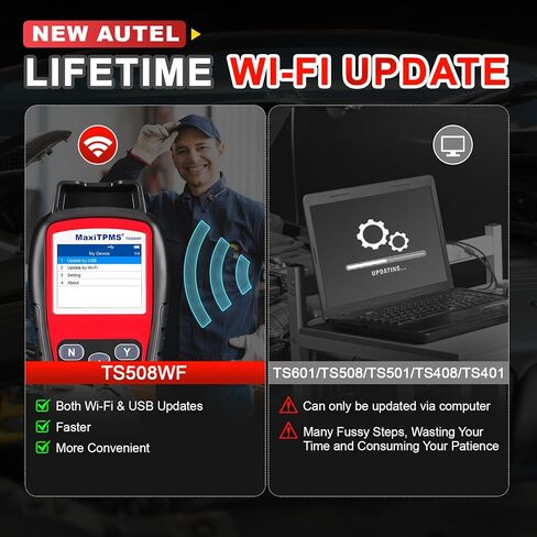 Autel TS508WF TPMS Relearn Tool ، 2025 Wi-Fi Ver. من MaxItpms TS508 TPMS Tool ، برنامج MX-Sensors ، أداة تنشيط مستشعر TPMS العالمية ، ترقية من TS408S TS501 Pro TPMS Diagnostic Tool in Kuwait