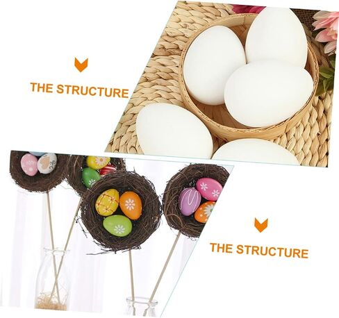 SAFIGLE 60 Pcs White Plastic Easter Eggs, Realistic Imitation Eggs for Diy Crafts and Decor, Perfect for Kids Easter Activities White Eggs Fake Eggs in Kuwait