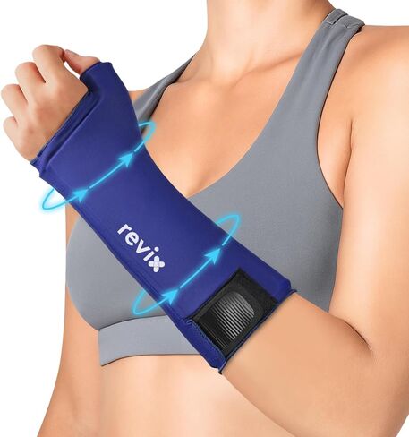Wrap Wrst Wrist Ice Pack - غلاف حزمة ثلج يدوي مع تغطية ممتدة ، وأكمام علاج باردة قابلة لإعادة الاستخدام لليد ، والإبهام والساعد ، وتصميم مريح للاستخدام اليومي والشفاء النشط ، والبحرية in Saudi Arabia