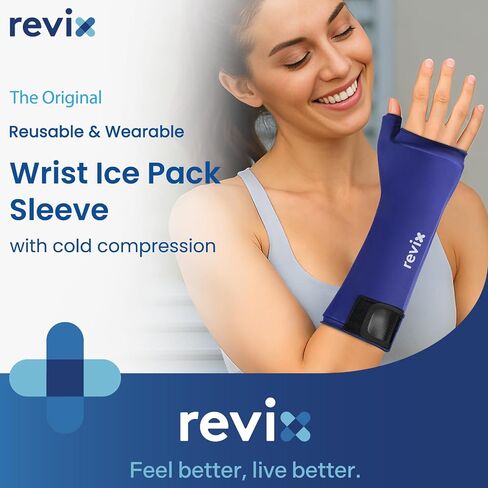 Wrap Wrst Wrist Ice Pack - غلاف حزمة ثلج يدوي مع تغطية ممتدة ، وأكمام علاج باردة قابلة لإعادة الاستخدام لليد ، والإبهام والساعد ، وتصميم مريح للاستخدام اليومي والشفاء النشط ، والبحرية in Saudi Arabia