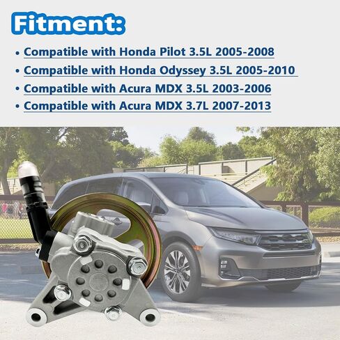 مضخة التوجيه السلطة مع Power Fit مع Honda Pilot 2005-2008 ، Odyssey 2005-2010 ، Acura MDX 2007-2013 متوافق 21-5442 56110-RGL-A01 56110-PVJ-A02 56110-RYE-A03 in Kuwait