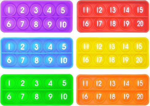 10 100 Frame Pop Board, Fidgets for Classroom, Quiet Sensory Toys Bubble Poppers, Pop for Counting Math, Focus Tools for Kids, Montessori Educational Toy Gift for Kindergarten (Set of 6) in Saudi Arabia