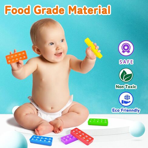 10 100 Frame Pop Board, Fidgets for Classroom, Quiet Sensory Toys Bubble Poppers, Pop for Counting Math, Focus Tools for Kids, Montessori Educational Toy Gift for Kindergarten (Set of 6) in Saudi Arabia
