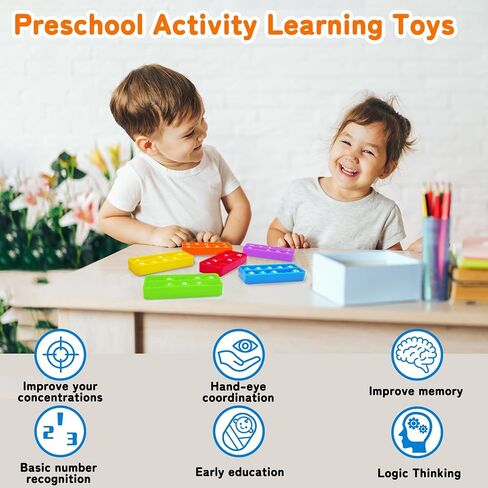 10 100 Frame Pop Board, Fidgets for Classroom, Quiet Sensory Toys Bubble Poppers, Pop for Counting Math, Focus Tools for Kids, Montessori Educational Toy Gift for Kindergarten (Set of 6) in Saudi Arabia