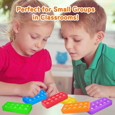 10 100 Frame Pop Board, Fidgets for Classroom, Quiet Sensory Toys Bubble Poppers, Pop for Counting Math, Focus Tools for Kids, Montessori Educational Toy Gift for Kindergarten (Set of 6) in Saudi Arabia