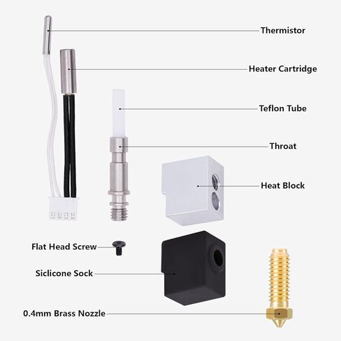 KOYOFEI 5 قطع فوهات 0.4 مم و5 قطع جوارب سيليكون، أجزاء طابعة ثلاثية الأبعاد غطاء سيليكون Hotend لطابعات Anycubic Vyper وKobra Max FDM ثلاثية الأبعاد in Kuwait