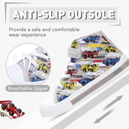 Boys Girls Light up Sneakers Kids High Top Flashing Canvas Shoes Toddler Casual Easy Fasten Walking Sneaker in Saudi Arabia
