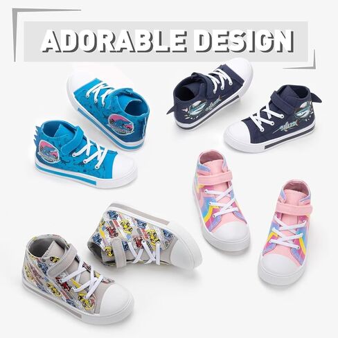 Boys Girls Light up Sneakers Kids High Top Flashing Canvas Shoes Toddler Casual Easy Fasten Walking Sneaker in Saudi Arabia