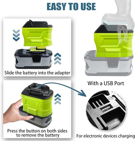 ZDTZ Battery Adapter for Ryobi 18V to for Milwaukee M18 Battery, for Ryobi 18V ONE+ Battery P107 P108 Convert for Milwaukee M18 18V Tools in Saudi Arabia