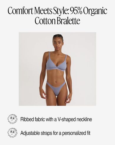 Women's Core Wirefree Ribbed Cotton Triangle Bralette in Saudi Arabia