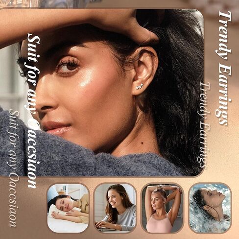 Flat Back Earrings for Women Sterling Silver Post Stud Earrings Cartilage Tragus Helix Piercing Jewelry Earring for Multiple Piercing Dainty 18K Gold Plated Flatback Stud Earrings in Saudi Arabia