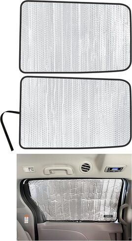 Side Window Front Seat Reflective Sunshade Custom Fit for 2011 2012 2013 2014 2015 2016 2017 2018 2019 2020 Toyota Sienna Minivan, L, LE, SE, XLE, Limited, UV Reflector Accessories (2pcs) in Saudi Arabia