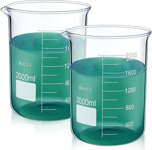3 Pcs 1000ml Beaker 3.3 Borosilicate Glass Beakers Griffin Low Form Beaker Measuring Cups with Scale Graduation Measuring Beaker for Laboratory School Projects Science Themed Party Daily Use in Saudi Arabia