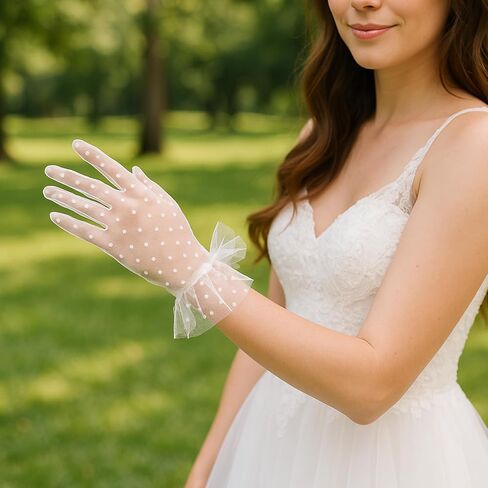 16 Pairs Cuffbow Women Lace Gloves, Tea Party Elegant Short Vintage Lace Gloves for Women Tea Party, Wedding Cosplay in Saudi Arabia