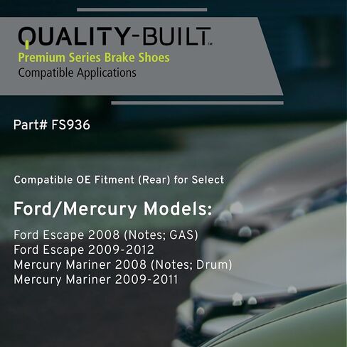 Premium - REAT DRUM BRAKE SHOE OE بديل 2008-2012 FORD/MERCURY (Escape ، Mariner) - FS936 in Kuwait
