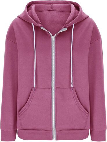 Zip Up Hoodie Women Oversized Long Sleeve Sweatshirts Trendy Casual Y2K Hoodies Jackets with Pocket Fall Fashion 2025 in Saudi Arabia