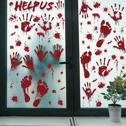9 Sheets Halloween Decorations Window Clings, Scary Pumpkin Ghost Bats Spiders Stickers Decals, Double Sided Printed Halloween Decals Decor for Home Office Door Glasses Party Favors Supplies in Saudi Arabia