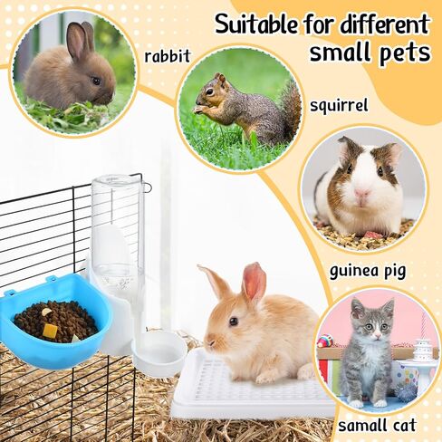 19 Pcs Rabbit Starter Kit Small Rabbit Litter Box Animal Grooming Kit Bunny Toys Bowl Blankets with Cleaning Set for Guinea Pig Bunny Accessories in Saudi Arabia