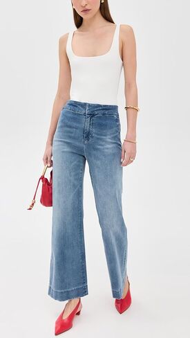 Alice + Olivia Quinn's High Rise Bootcut Jeans in Saudi Arabia