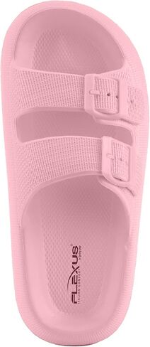 Flexus Women's Bubbles Waterproof Slide Sandals with Adjustable Buckle Straps - Cushioned Footbed, Lightweight EVA Sole, Padded Insole, Slip-On Comfort in Kuwait