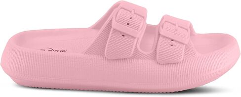 Flexus Women's Bubbles Waterproof Slide Sandals with Adjustable Buckle Straps - Cushioned Footbed, Lightweight EVA Sole, Padded Insole, Slip-On Comfort in Kuwait