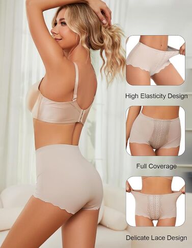 4PACK للنساء المرتفعات الداخلية المعتدلة في البطن المعتدلة في البطن سراويل داخلية تمتد الدانتيل للنساء in Kuwait