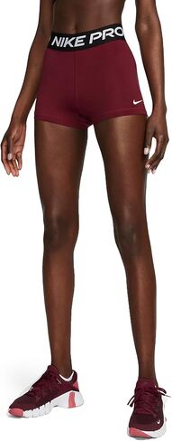 Nike Pro Women's 3" Shorts (Large, Dark Beetroot/Black/White) in Saudi Arabia