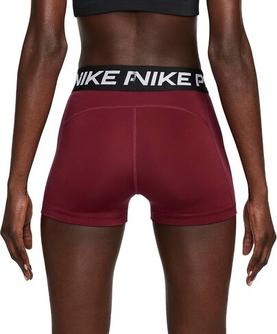 Nike Pro Women's 3" Shorts (Large, Dark Beetroot/Black/White) in Saudi Arabia