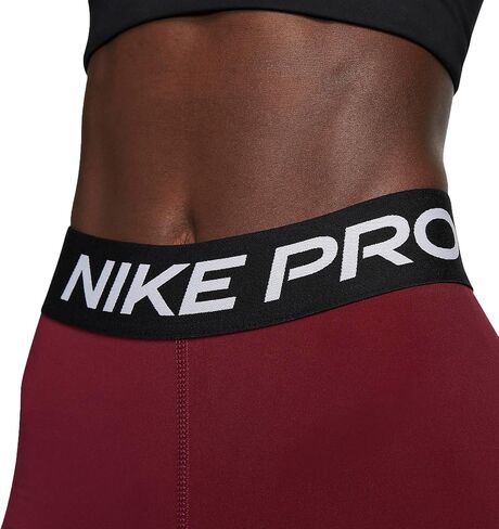 Nike Pro Women's 3" Shorts (Large, Dark Beetroot/Black/White) in Saudi Arabia