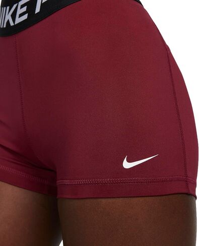 Nike Pro Women's 3" Shorts (Large, Dark Beetroot/Black/White) in Saudi Arabia