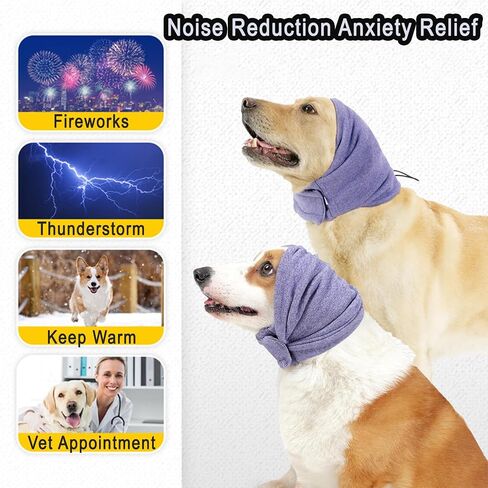 Dog Calming Hoodie Adjustable Dog Ear Muffs for Noise Protection Dogs Anxiety Relief and Calming Firework,Grooming and Force Drying Head Cover for Dog in Saudi Arabia