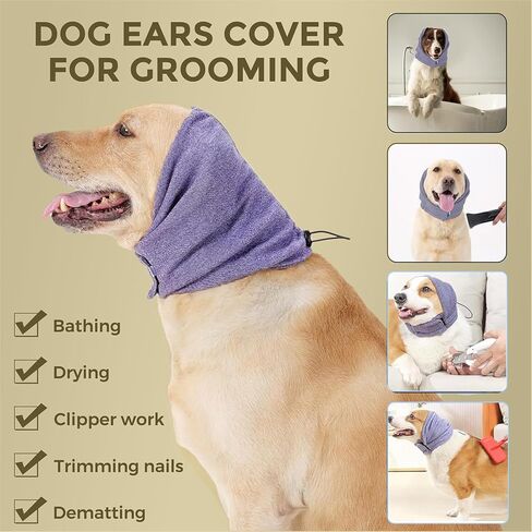 Dog Calming Hoodie Adjustable Dog Ear Muffs for Noise Protection Dogs Anxiety Relief and Calming Firework,Grooming and Force Drying Head Cover for Dog in Saudi Arabia