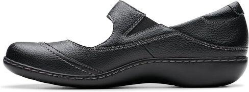 حذاء نسائي من Clarks Ashland Elayne Mary Jane مسطح، جلد أسمر بريطاني، عرض 8.5 in Saudi Arabia