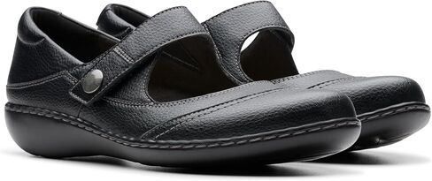 حذاء نسائي من Clarks Ashland Elayne Mary Jane مسطح، جلد أسمر بريطاني، عرض 8.5 in Saudi Arabia