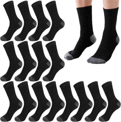 8 Pairs Crew Athletic Socks for Men Moisture Wicking Cushion Crew Socks for Sport Running Traveling in Kuwait