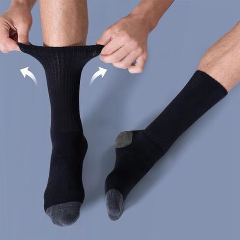 8 Pairs Crew Athletic Socks for Men Moisture Wicking Cushion Crew Socks for Sport Running Traveling in Kuwait