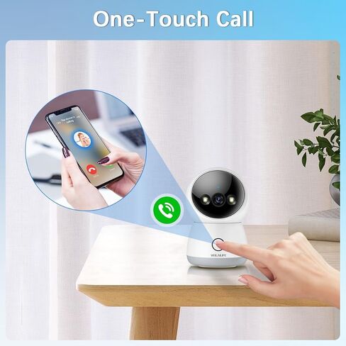 WEILAILIFE 【ثنائي النطاق وصوت ثنائي الاتجاه】 كاميرا أمان لاسلكية منزلية 2K، كاميرات أمان ذكية بزاوية 360 درجة/إمالة للحيوانات الأليفة/الطفل مع موجه WiFi 2.4/5 جيجا هرتز، اكتشاف الإنسان، SD&Cloud in Kuwait